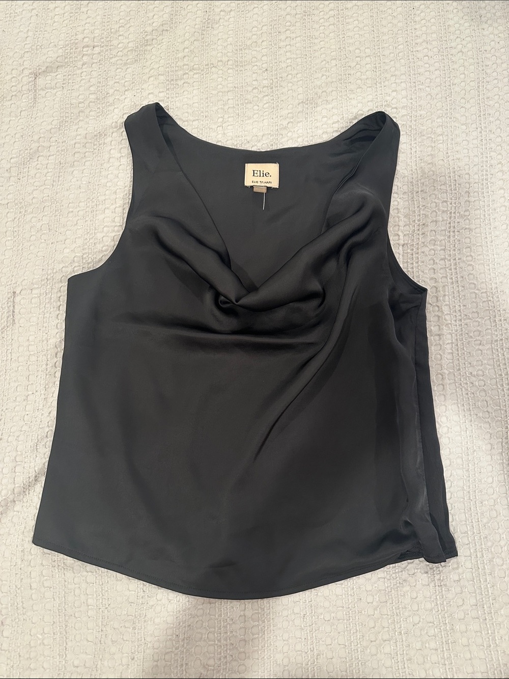 Elie Tahari Black Draped Cowl Neck Camisole